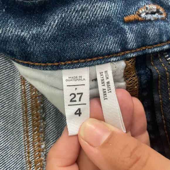 Loft Skinny High Waist Ankle Denim Medium Wash Blue Denim Jeans SZ 27 - Picture 5 of 5